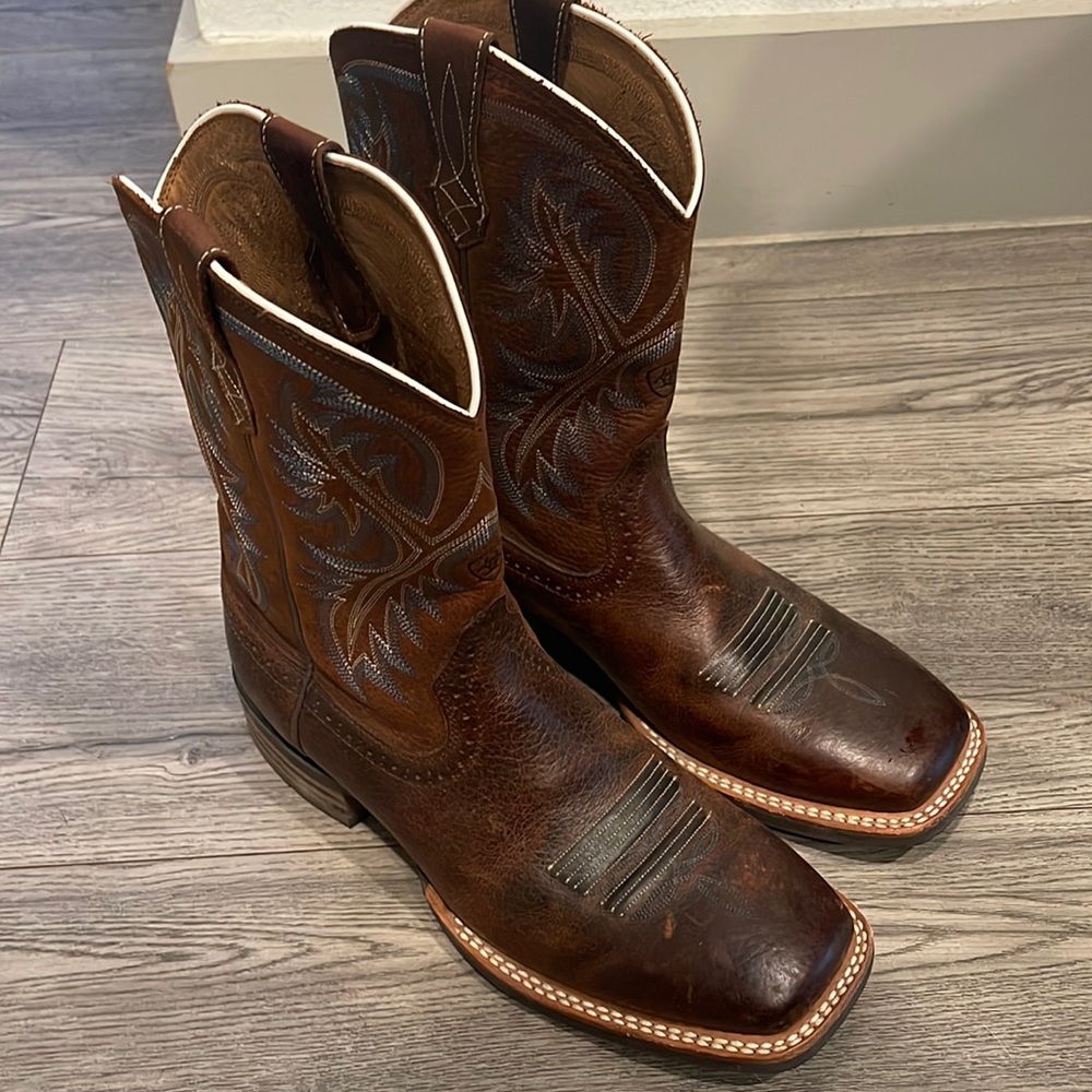 Ariat Quickdraw Western Boots Mens 10D BROWN OILED ROWDY